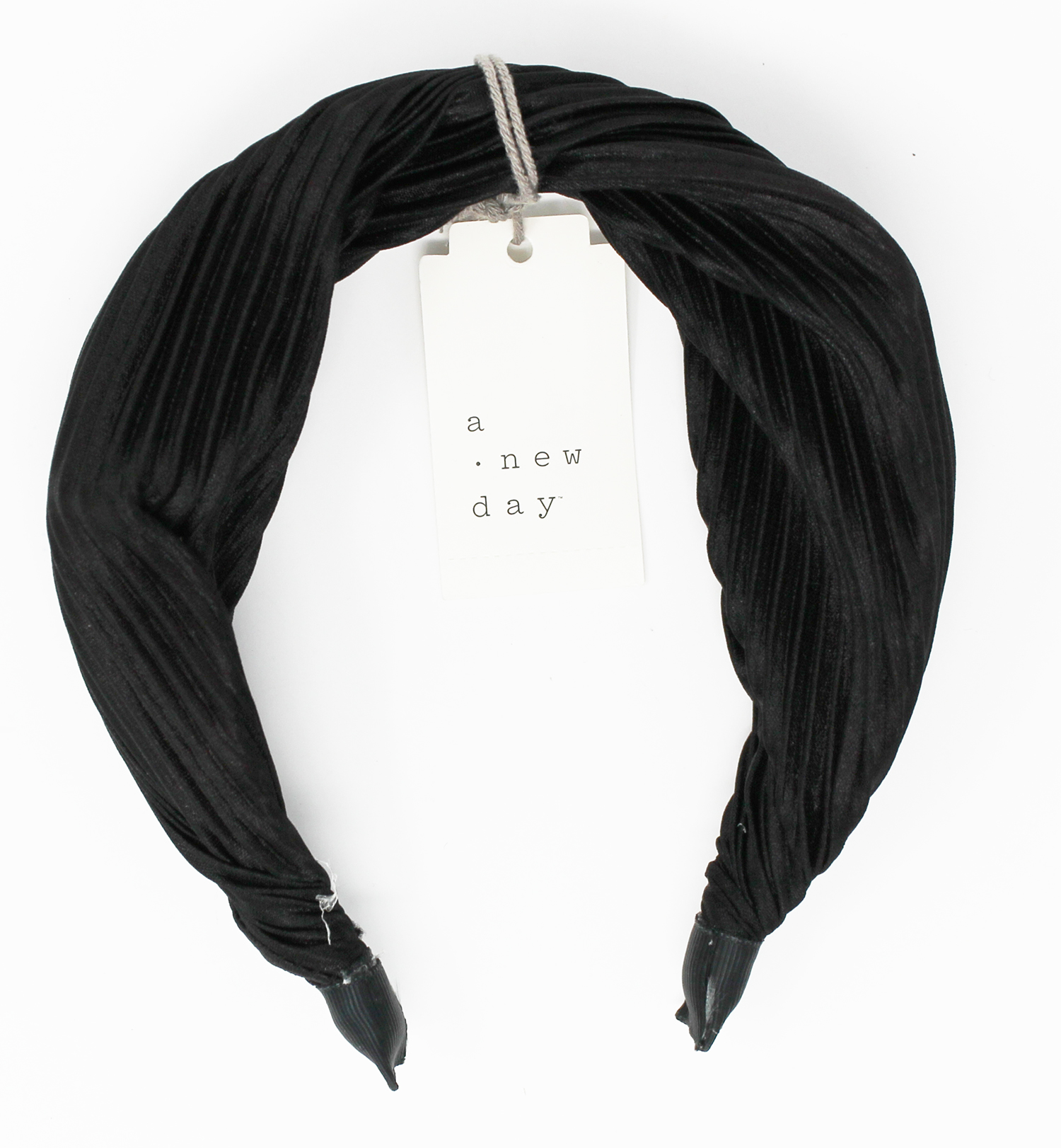 Satin Pleated with Twist Headband - A New Day™ Black